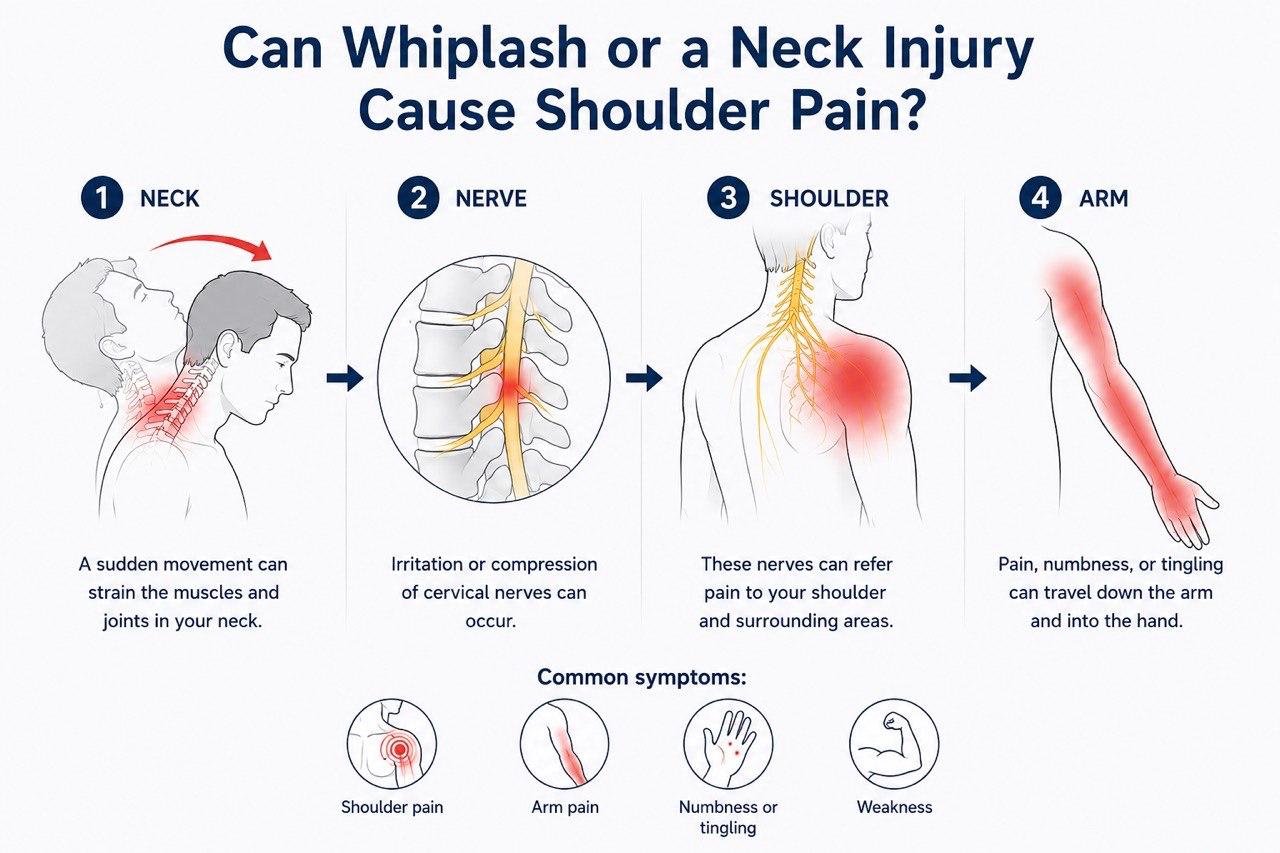 How neck injuries can cause shoulder pain after a car accident
