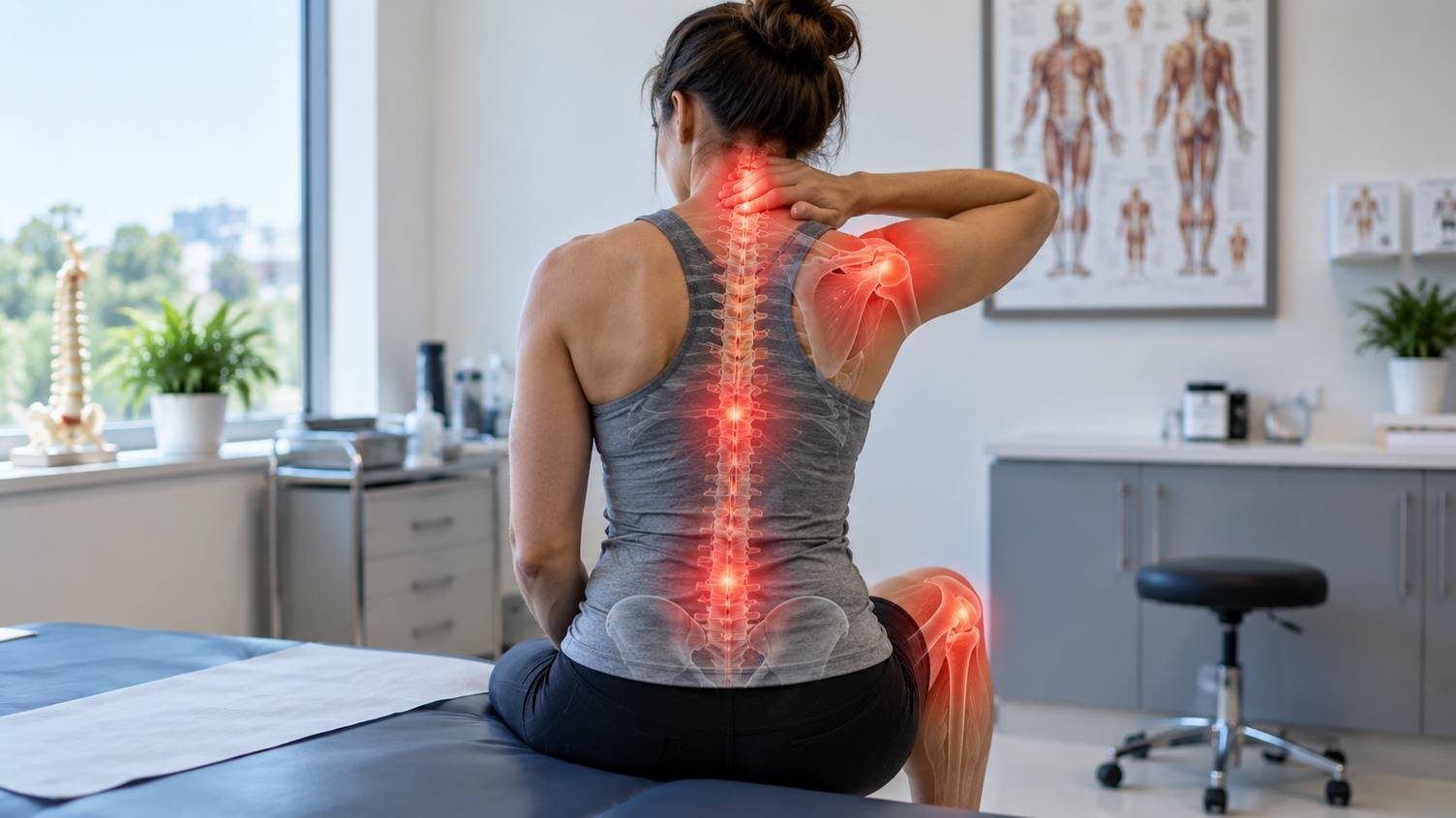 Car accidents can affect multiple areas of the musculoskeletal system, including the neck, spine, shoulders, and knees